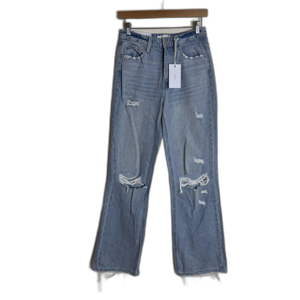 Vervet Blue Jeans Womens 26 Light Wash Leslie 90s Vintage‎ Flare Distressed